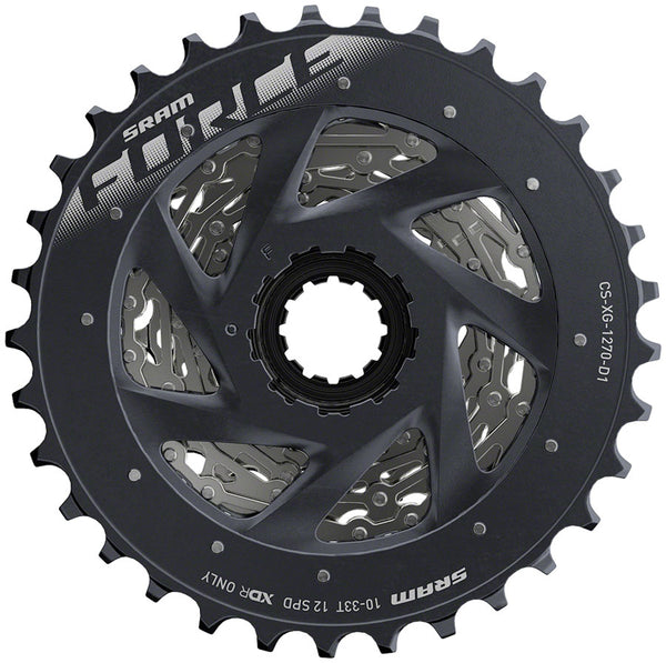 SRAM Force AXS XG-1270 Cassette - 12-Speed, 10-33t, Silver, For 