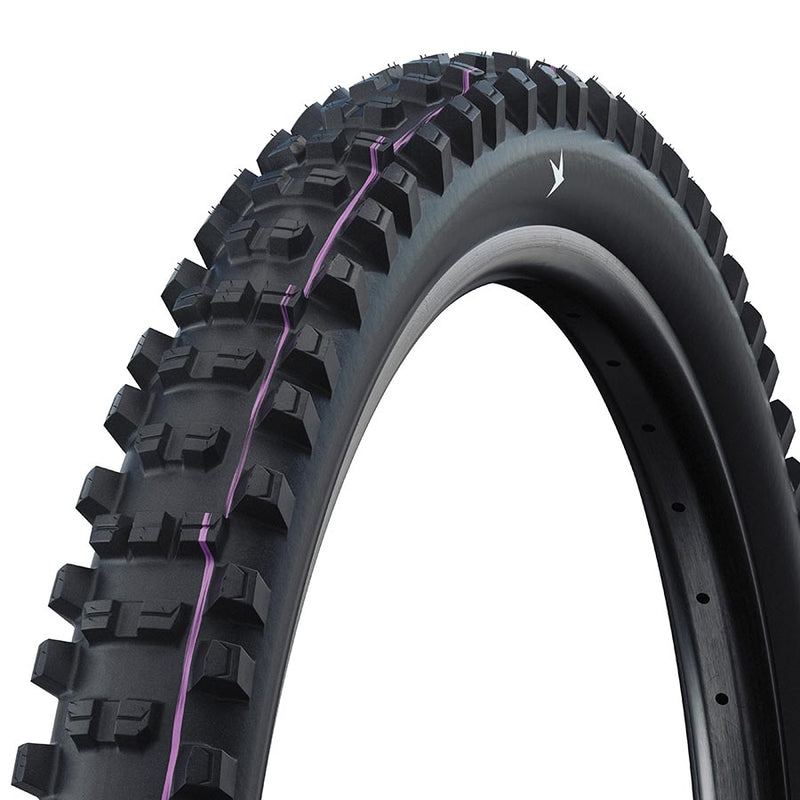 Schwalbe Shredda Mountain Tire 27.5x2.50 Folding Tubeless Ready Addix Ultra Soft Gravity Pro - Radial 67TPI Black