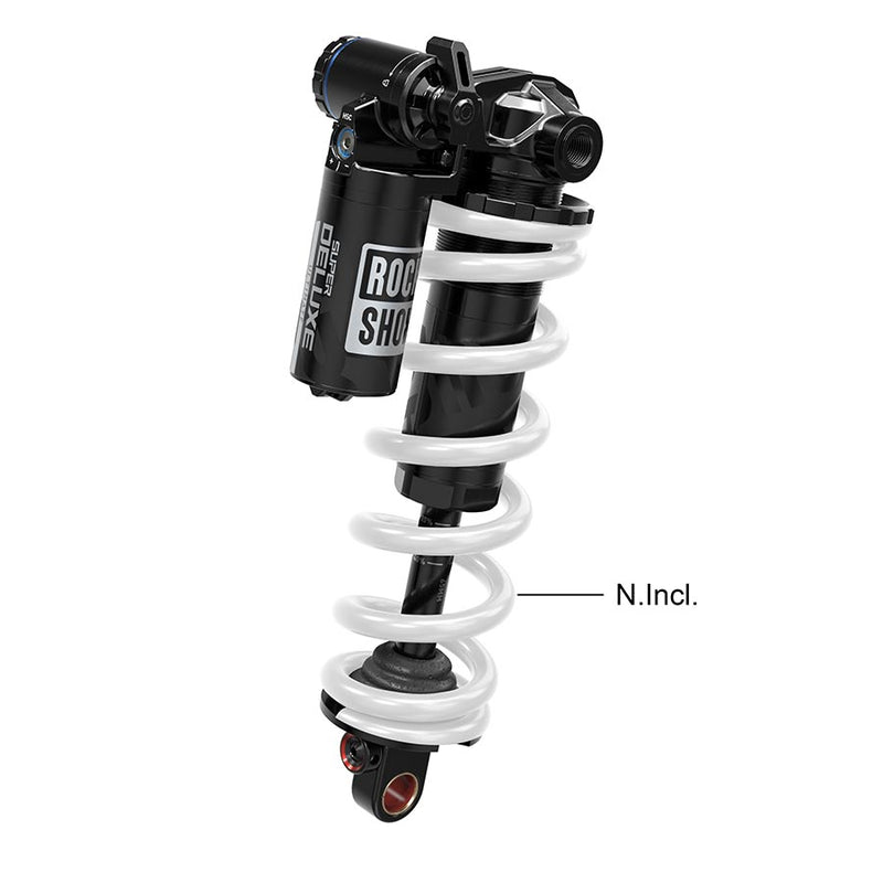 RockShox Super Deluxe Ultimate Coil RC2T Rear shock 185x47.5 Shaft Eyelet: Standard Body Eyelet: Trunnion Linear Reb/Low Comp Adj Hydraulic Bottom Out 320lb Threshold