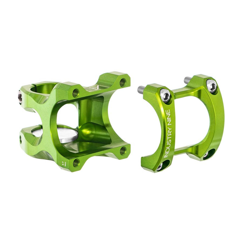 Industry Nine A318 Stem Diameter: 31.8mm Length: 50mm Steerer: 1-1/8 5° Lime Green