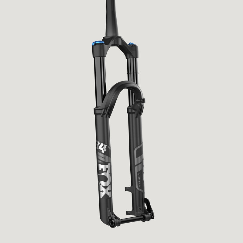 2024 FOX 34 FLOAT Black Ano Performance Suspension Fork - STEERER TUBE CUT TO 157mm, Star nut installed, 29in, 130 mm, Kabolt 110, 44 mm Offset, Matte Black, Grip - Open Box, New