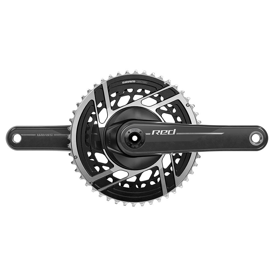 SRAM Red DUB 2x E1 Crankset Speed: 12 Spindle: 28.99mm BCD: Direct Mount SRAM 8 Bolt 50/37 DUB 165mm Black Road