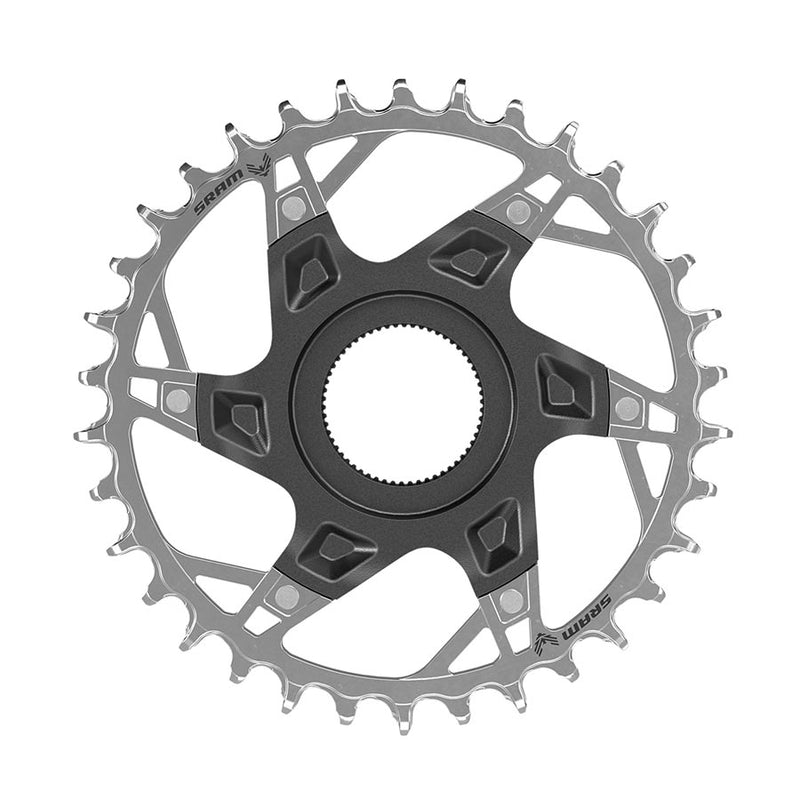 SRAM XX T-Type Fazua Chainring Teeth: 34 Speed: 12 BCD: Direct Mount Aluminum/Steel Silver