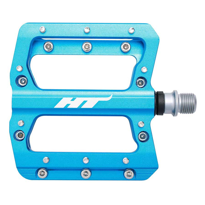 HT Components AN14A Nano Platform Pedals Body: Aluminum Spindle: Cr-Mo 9/16 Blue Pair