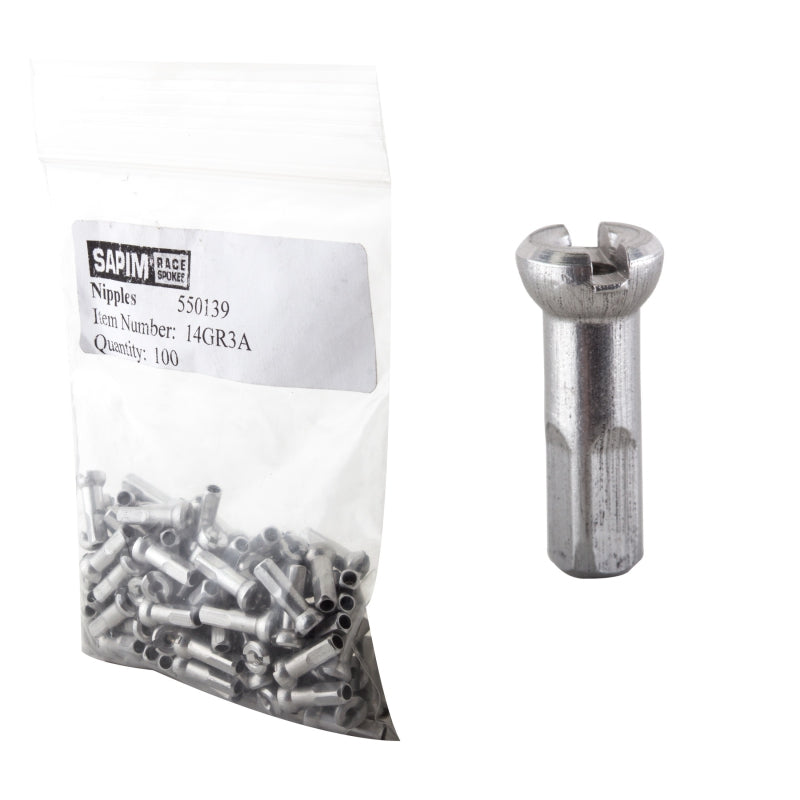 Sapim Polyax Nipples  14mm Bag of 100 Alloy Silver