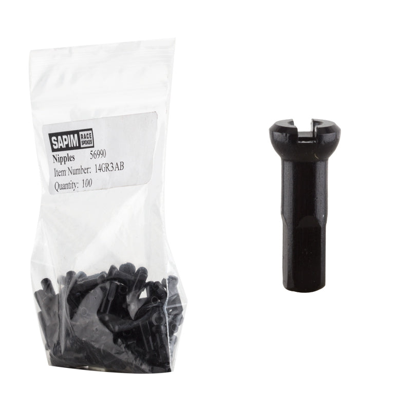 Sapim Polyax Nipples  14mm Bag of 100 Alloy Black