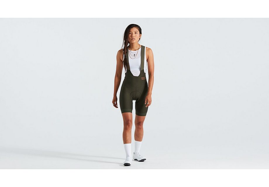 2024 SPECIALIZED PRIME BIB SHORT WOMENS BIB SHORT - SMALL, DARK MOSS GREEN