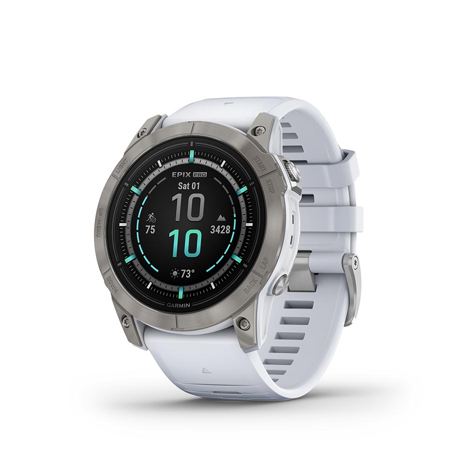 Garmin Epix Pro Sapphire Edition 51mm Watch Watch Color: Titanium Wristband: White - Silicone