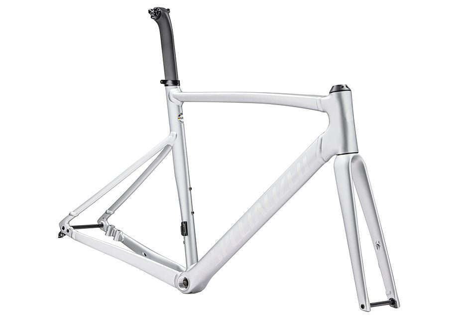 2023 SPECIALIZED ALLEZ SPRINT FRAMESET - 56, SATIN SILVER DUST/GLOSS TRANSPARENT DECALS