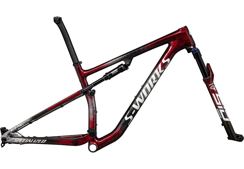 2023 SPECIALIZED EPIC S-WORKS FRAMESET - SMALL, GLOSS RED TINT / BLACK TINT / FLAKE SILVER / GRANITE