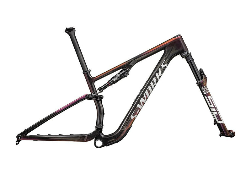 2025 SPECIALIZED EPIC 8 S-WORKS FRAMESET - X-LARGE, GLOSS CARBON/METALLIC VIVID PINK/VIAVI MAGENTA GOLD/METALLIC MIDNIGHT SHADOW/WHITE