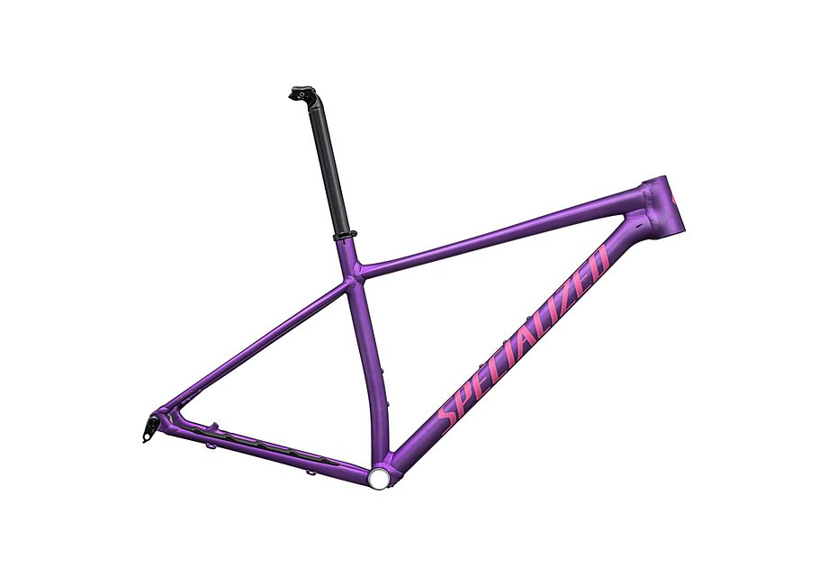 2025 SPECIALIZED CHISEL HT FRAME - MEDIUM, GLOSS PURPLE TINT LINEAR BRUSHED / REBEL PINK