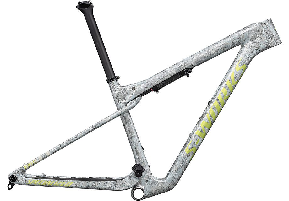 2025 SPECIALIZED EPIC WC S-WORKS FRAME - SMALL, GLOSS DUNE WHITE / ASHEN GREY / SEA FOAM IMPASTO