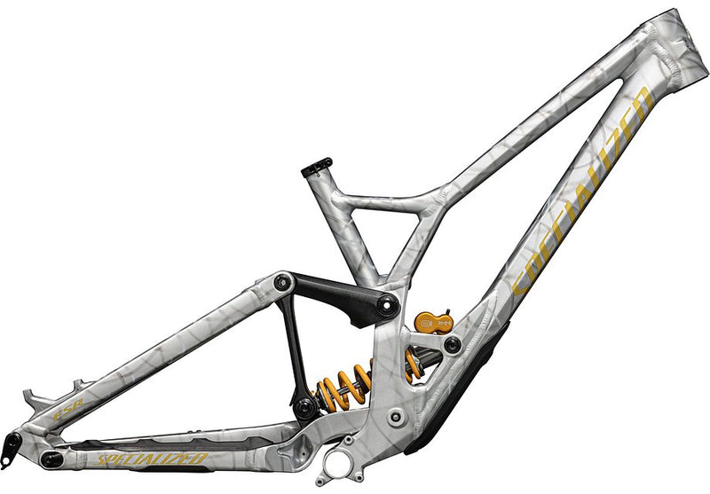 2024 Specialized DEMO RACE Mountain FRAME - S2, GLOSS SILVER DUST / METALLIC SULPHUR