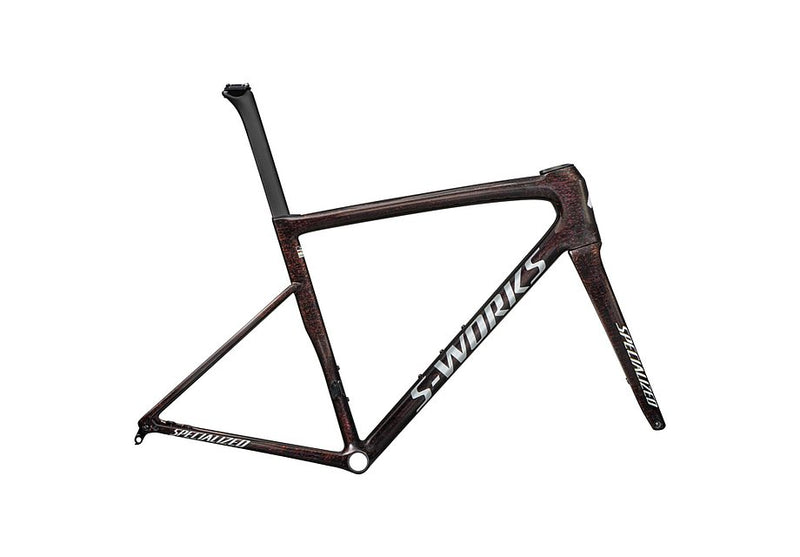 2025 SPECIALIZED TARMAC SL8 S-WORKS FRAMESET - 54, GLOSS CARBON / RED TO GOLD BLURRED SPECKLE / METALLIC WHITE SILVER