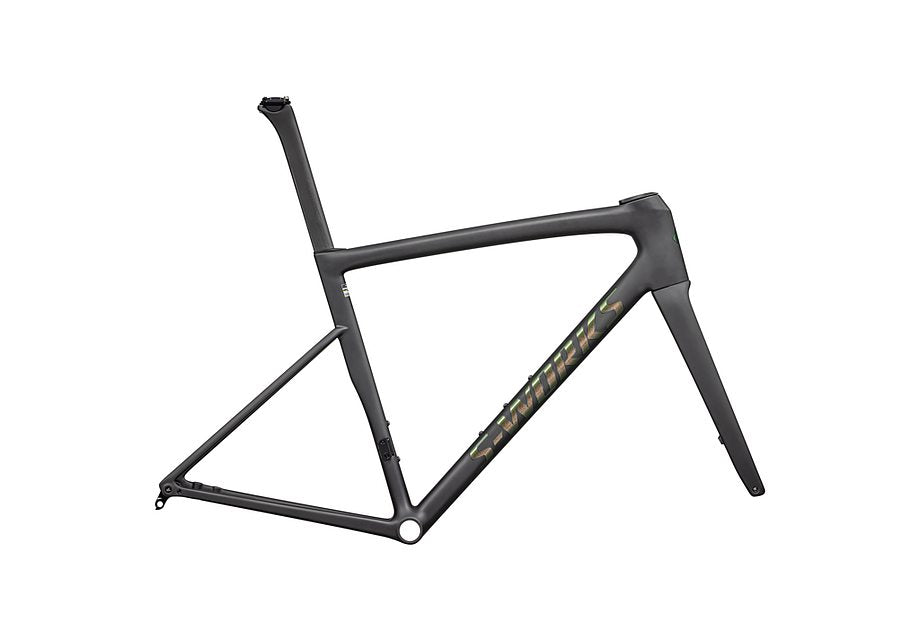 2025 SPECIALIZED TARMAC SL8 S-WORKS RTP FRAMESET - 44, SATIN CARBON RTP / SILVER TO GREEN PEARL