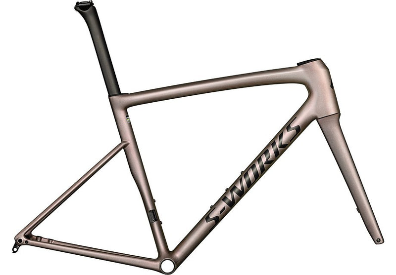 2025 SPECIALIZED TARMAC SL8 S-WORKS  ROAD FRAMESET - Gloss Viavi Red Gold Over Silver / Satin Metallic Obsidian, 54CM