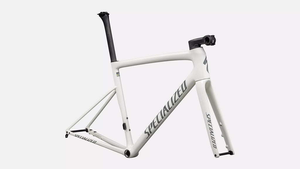 2025 Specialized Tarmac SL8 Frameset - 61cm, Gloss Dune White / Black Pearl Over Ashen