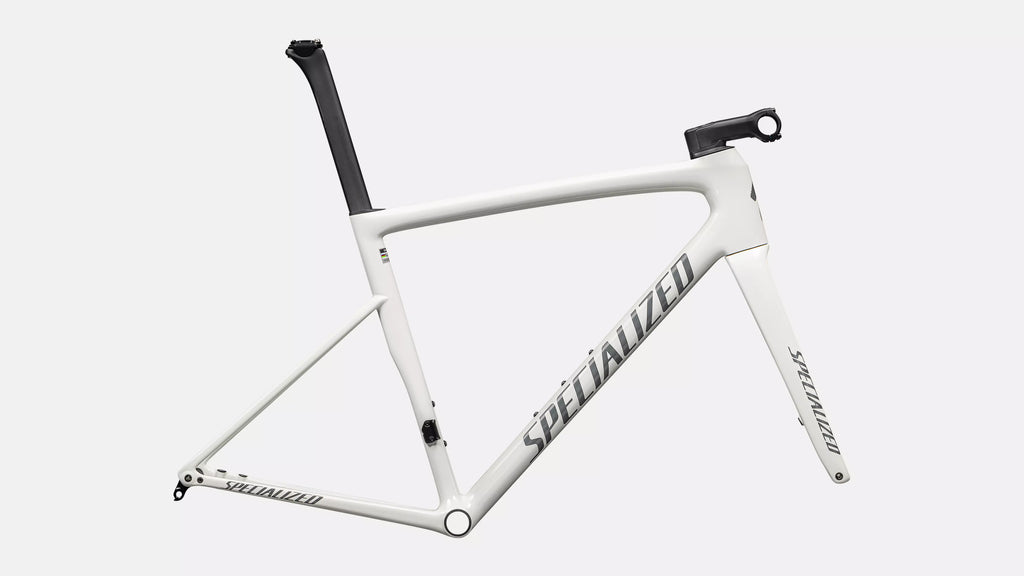 2025 Specialized Tarmac SL8 Frameset - 54cm, Gloss Dune White / Black Pearl Over Ashen