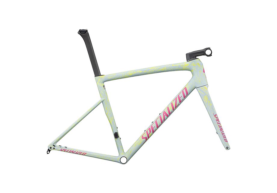 2025 SPECIALIZED TARMAC SL8 FRAMESET - 44, SATIN ION METALLIC / SEA FOAM STRATA / REBEL PINK