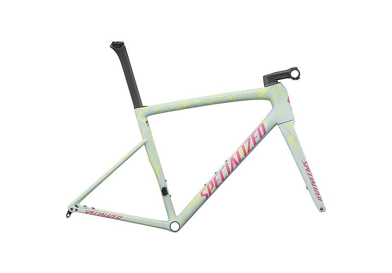 2025 SPECIALIZED TARMAC SL8 FRAMESET - 61, SATIN ION METALLIC / SEA FOAM STRATA / REBEL PINK