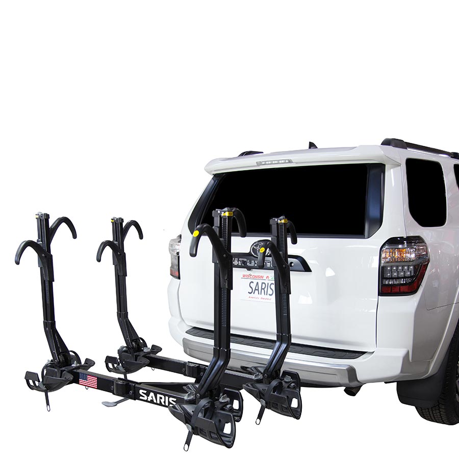 Saris Superclamp G3 Hitch Mount Rack 2 Bikes: 4 Max weight per bike: 60 lb for 2 closest - 35 lb for 2 furthest trays