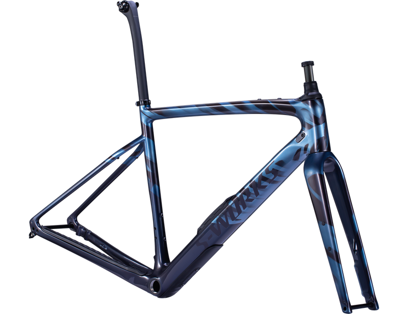 2022 Specialized S-Works Diverge Carbon Gravel Frameset - 61cm, Gloss Light Silver/Dream Silver/Dusty Blue/Wild