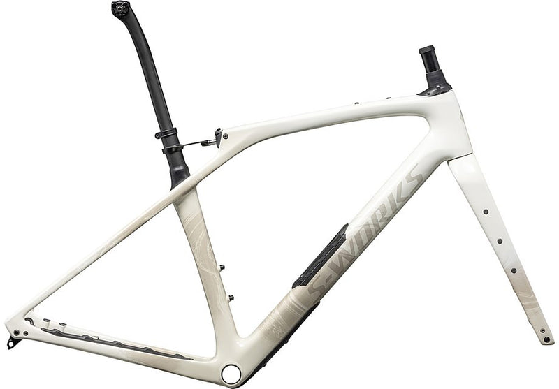 2024 SPECIALIZED DIVERGE STR S-WORKS FRAMESET - 49, GLOSS DUNE/WHITE BIRCH/PEARL