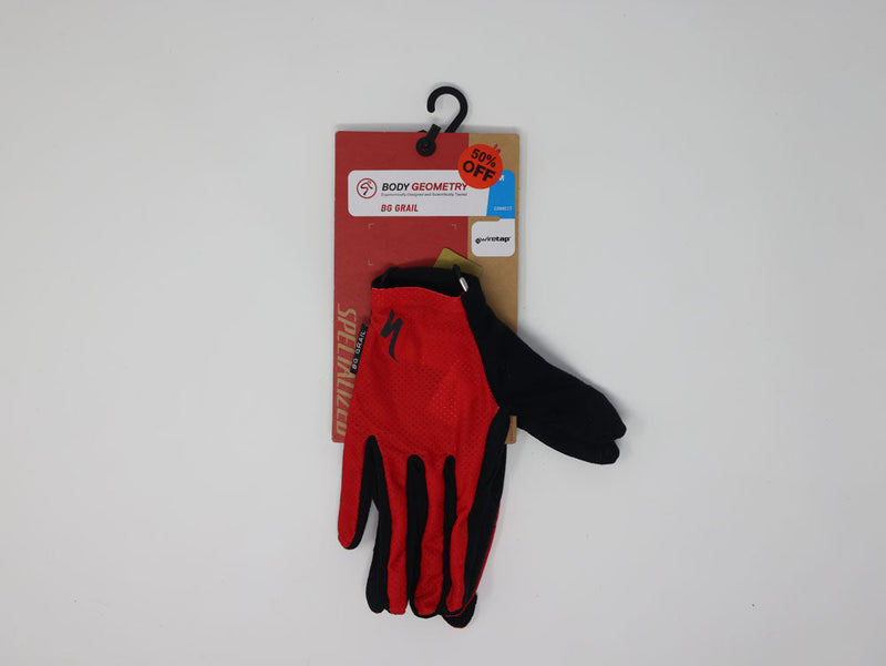 SPECIALIZED MEN'S BODY GEOMETRY GRAIL LONG FINGER GLOVES -  RED,  MED