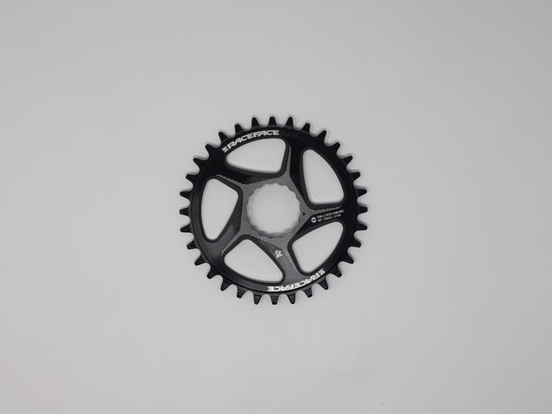 RACEFACE NARROW WIDE DIRECT MOUNT CINCH ALUMINUM CHAINRING - FOR SHIMANO 12-SPEED, REQUIRES HYPERGLIDE+ COMPATIBLE CHAIN, 32T, BLACK OPEN BOX, NEW