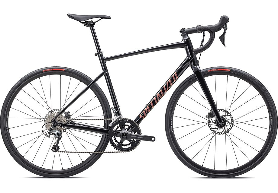 2024 SPECIALIZED ALLEZ E5 DISC SPORT BIKE - 52, GLOSS TARMAC BLACK