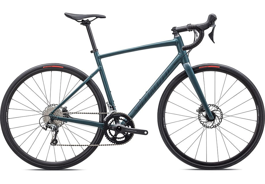 2024 SPECIALIZED ALLEZ E5 DISC SPORT BIKE - 44, SATIN TROPICAL TEAL/TEAL TINT/ARCTIC BLUE