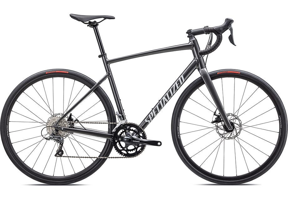 2024 SPECIALIZED ALLEZ E5 DISC BIKE - 61, GLOSS SMOKE/WHITE/SILVER DUST