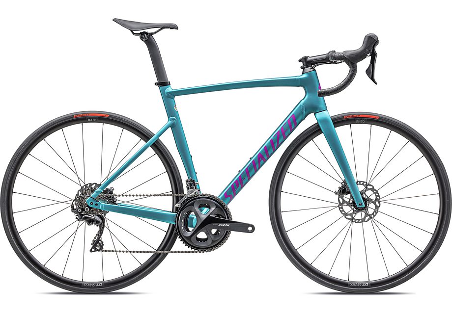 2023 SPECIALIZED ALLEZ SPRINT COMP BIKE - 54, SATIN LAGOON TINT OVER SILVER DUST/PURPLE ORCHID