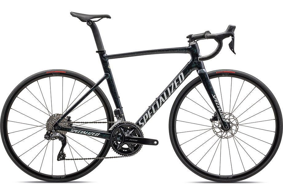 2023 Specialized ALLEZ SPRINT LTD Road BIKE - 49cm, GLOSS SPECTRAFLAIR GRANITE OVER BLACK / METALLIC WHITE SILVER