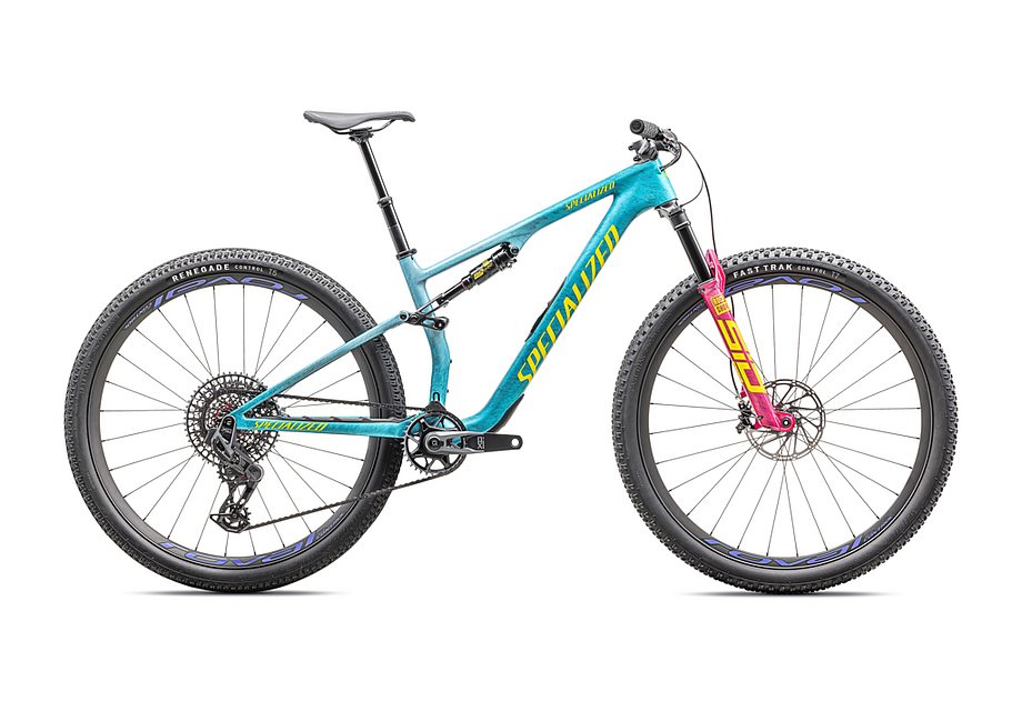 2025 SPECIALIZED EPIC 8 PRO BIKE - X-LARGE, GOSS LAGOON BLUE / LIQUID METAL / YELLOW