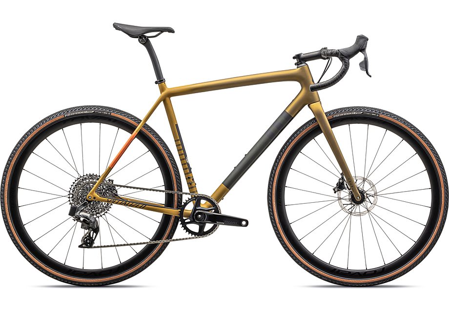 2024 SPECIALIZED CRUX EXPERT BIKE - 49, SATIN HARVEST GOLD METALLIC/OAK GREEN