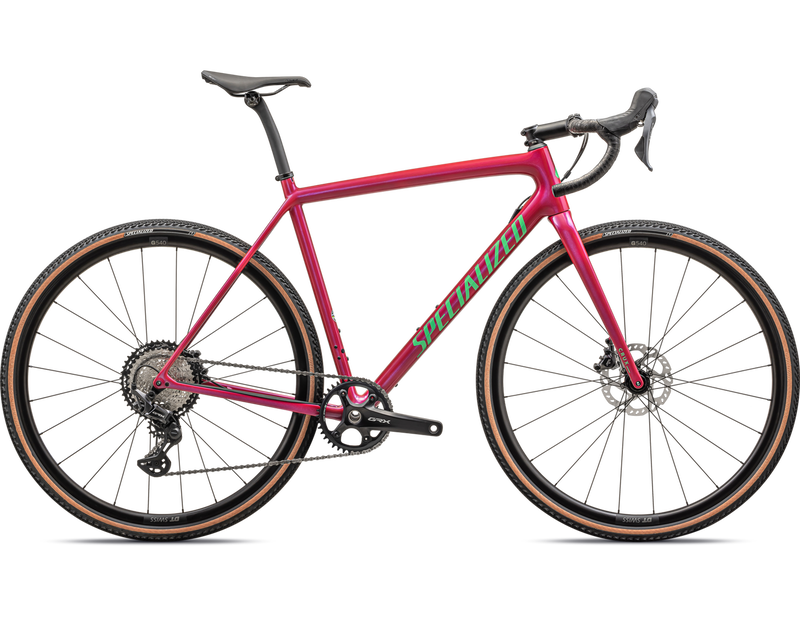 2024 Specialized CRUX COMP Carbon Gravel BIKE - 49cm, GLOSS VIVID PINK/ELECTRIC GREEN