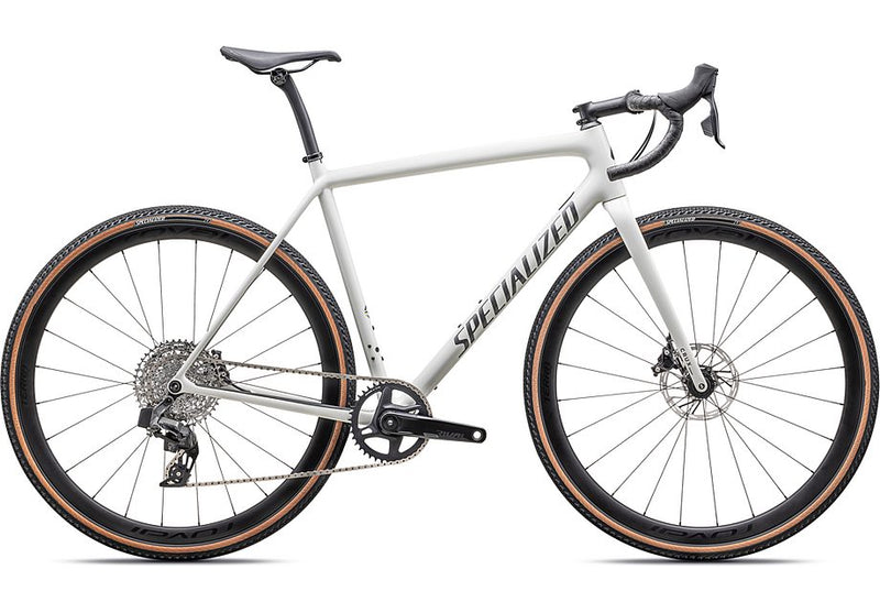 2025 SPECIALIZED CRUX EXPERT BIKE - 58, GLOSS DUNE WHITE/SMOKE LIQUID METAL