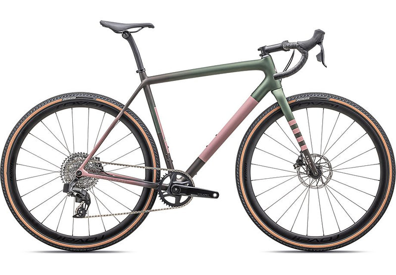 2025 SPECIALIZED CRUX EXPERT BIKE - 49, SATIN CYPRESS METALLIC/DOPPIO/DUSKY PINK/CHAMPAGNE