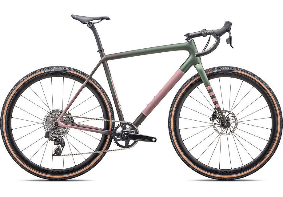 2025 SPECIALIZED CRUX EXPERT BIKE - 54, SATIN CYPRESS METALLIC/DOPPIO/DUSKY PINK/CHAMPAGNE