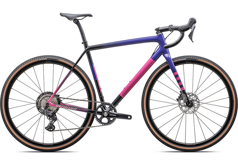 2025 SPECIALIZED CRUX COMP BIKE - 49, GLOSS CARBON/PURPLE HAZE/REBEL PINK/BIRCH