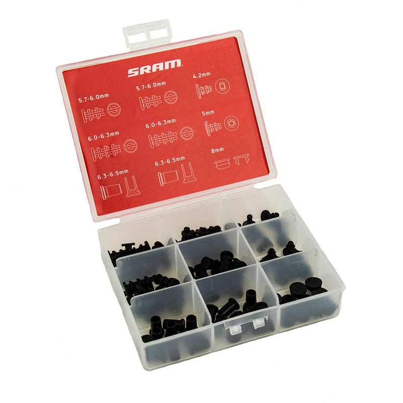 SRAM Frame Plug Tackle Box 4.2mm x 10 5mm x 10 5.7-6mm x 20 6.0-6.3mm x 20 6.3-6.5mm x 20 8mm x 10