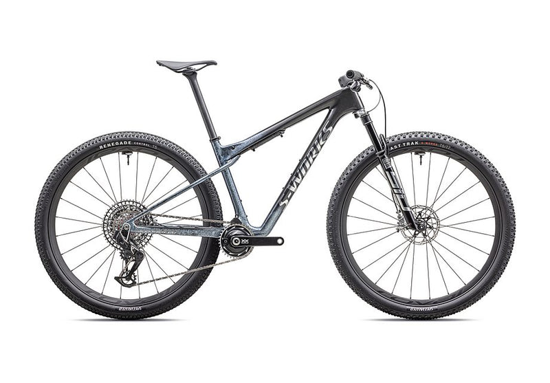 2025 SPECIALIZED EPIC WC S-WORKS BIKE - MEDIUM, GLOSS GLACIAL METALLIC GRANITE / BRUSHED CHROME