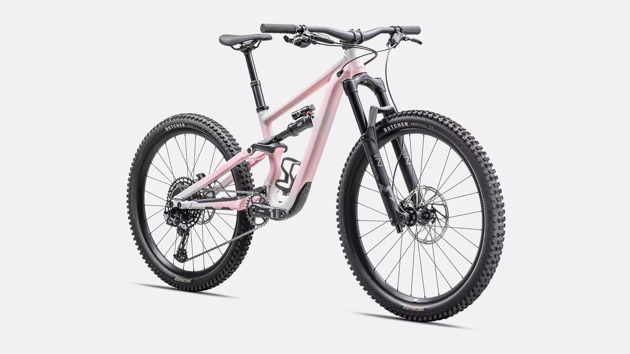 Specialized Status 2 140 ZERO Complete Mountain Bike - S0, Satin Cool Grey / Desert Rose / Black