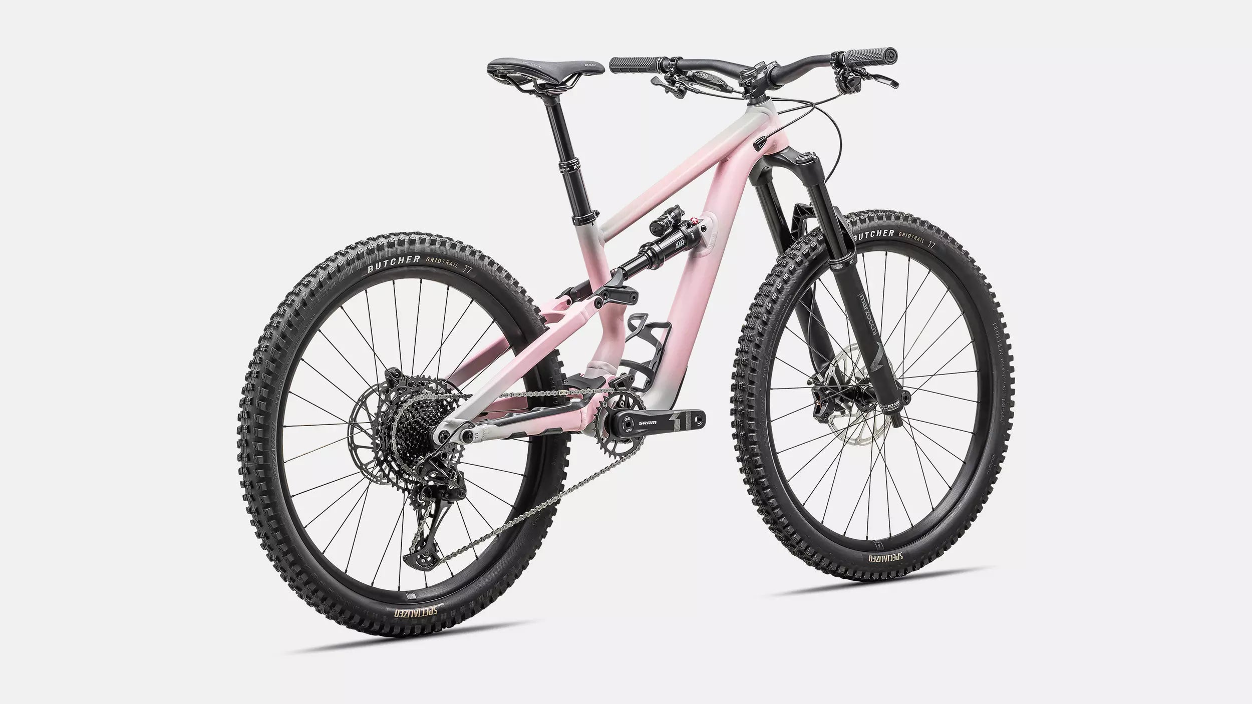 Specialized Status 2 140 ZERO Complete Mountain Bike - S0, Satin Cool Grey / Desert Rose / Black