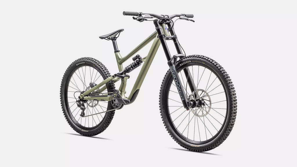 Specialized Status 2 170 DH Complete Mountain Bike - S2, Satin Metallic Spruce / Purple Haze