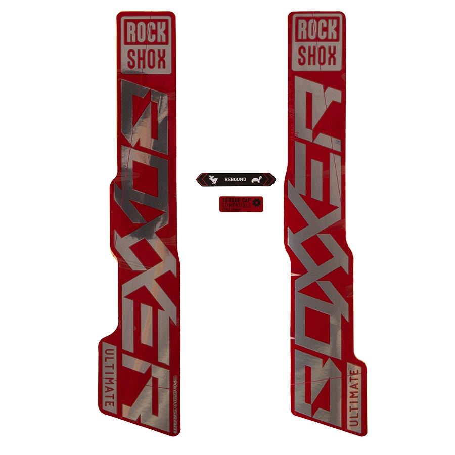 RockShox BoXXer Ultimate Decal Kit Gloss Polar for Red Lowers