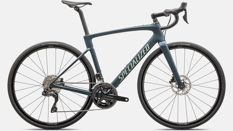 2024 Specialized Roubaix SL8 Comp 700c Carbon Road Bike - 44cm, METTALIC DEEP LAKE/WHITE SAGE METALLIC