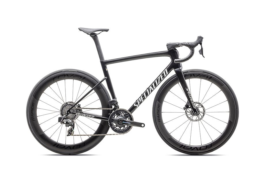 2025 SPECIALIZED TARMAC SL8 PRO ETAP BIKE - 58, GLOSS CARBON / METALLIC WHITE SILVER